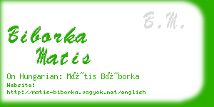 biborka matis business card